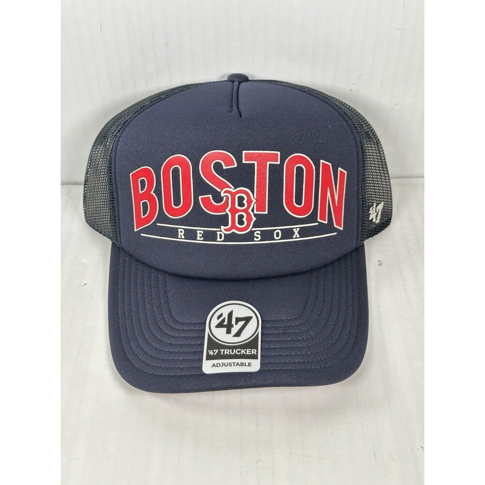 47 Brand Boston Red Sox Navy Blue Red Blackhaul Foam Trucker Adjustable Hat Cap